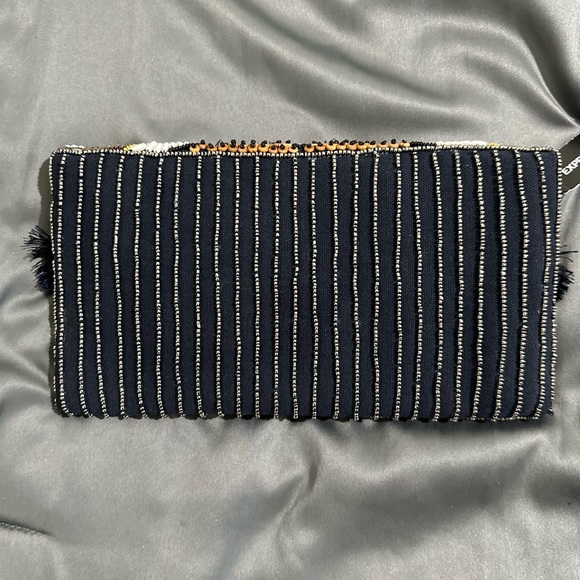 NWT - Sequin and Beads beautiful crossbody - Navy and Brown - Picture 10 of 10